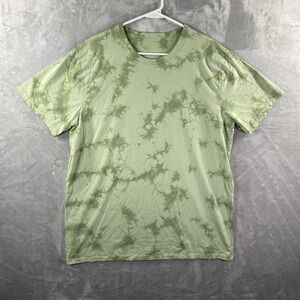 Lululemon T-Shirt men's XL Fundamental Crew Neck Green Tie Dye Short Sleeve